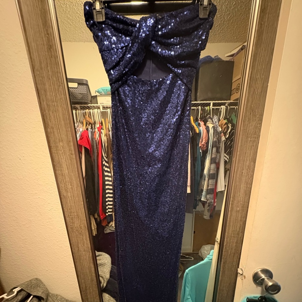 Lucy in the Sky Navy Sequin Prom Dress